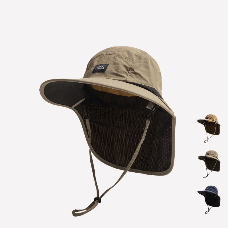 All Season Outdoor Sun Protection Hat With Neck Cover Wide Brim UV Protection Fishing Hiking Cap 4