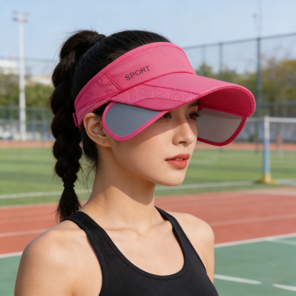 Retractable Brim Womens Sun Visor Hat For UV Face Protection 0