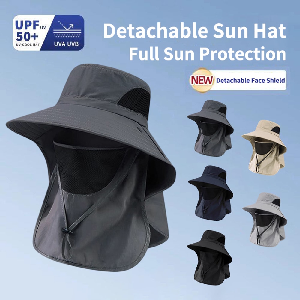 Premium UV Protection Sun Hat with Neck Flap Wide Brim Quick Dry Bucket Cap for Men & Women