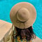 Womens Wide Brim Straw Sun Hat UV Protection Beach & Travel Hat
