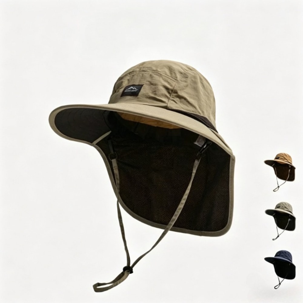 Summer Wide Brim Sun Hat for Neck & Face Protection Unisex Outdoor Bucket Hat