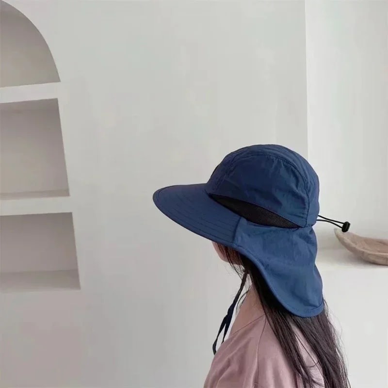 Summer Wide Brim Sun Hat for Neck & Face Protection Unisex Outdoor Bucket Hat