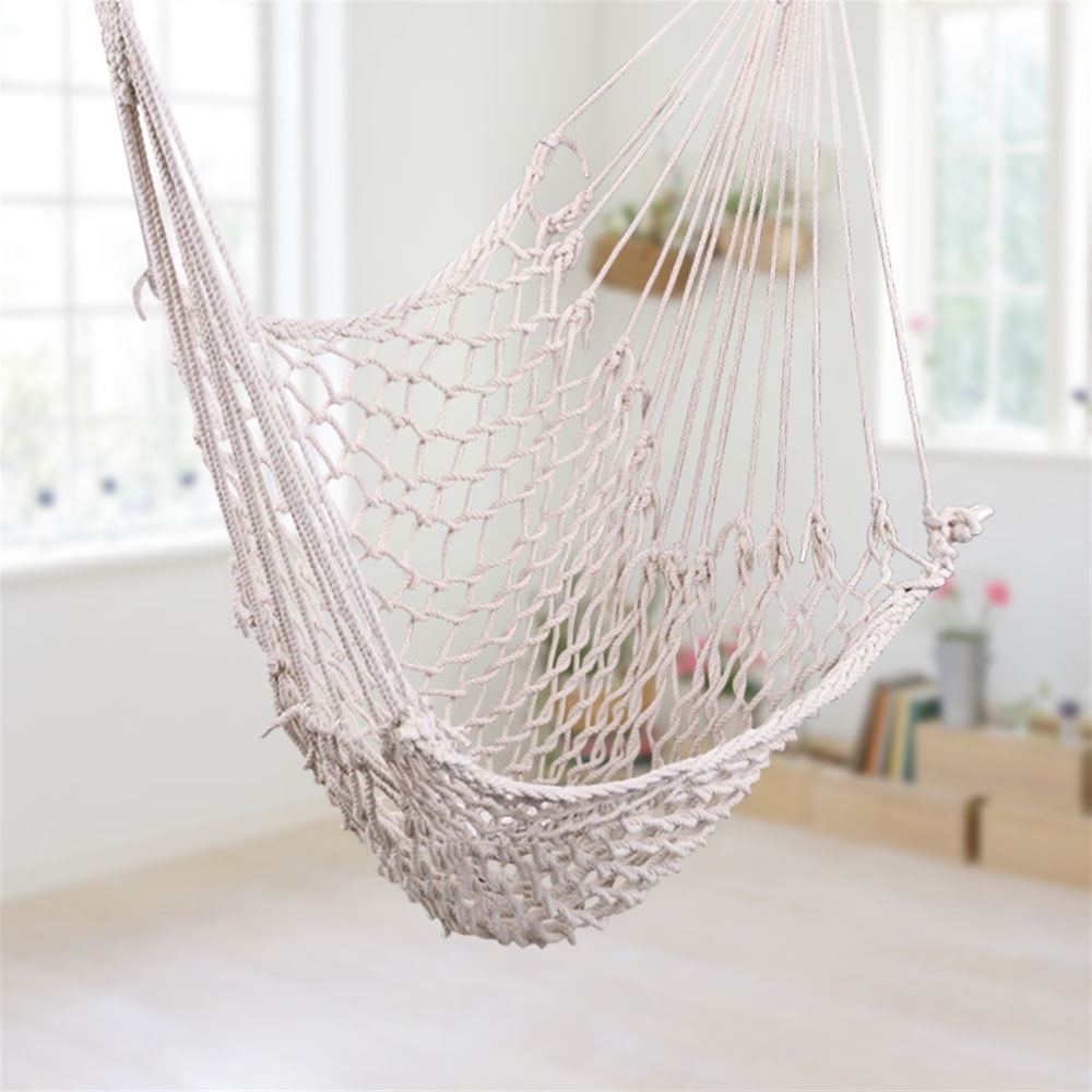 Nordic Style White Hanging Chair For Indoor Outdoor Relaxation 4