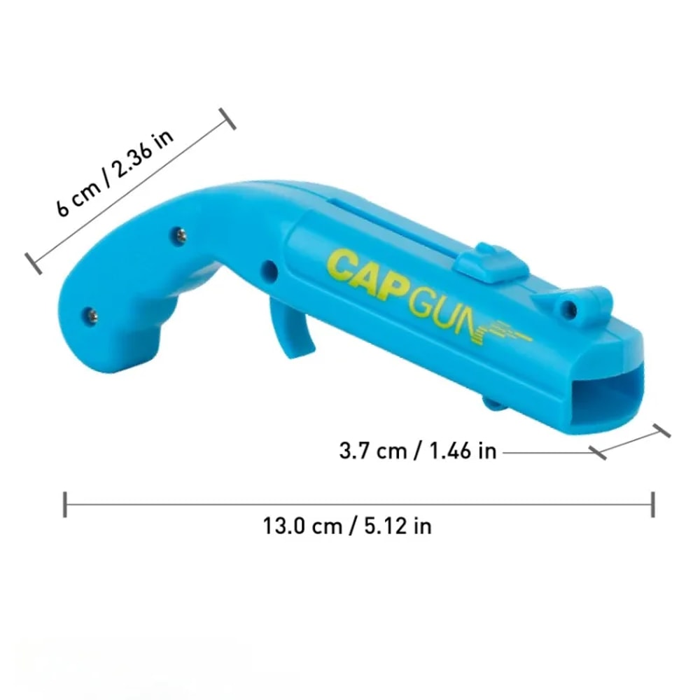 Cap Gun Beer Bottle Opener Fun Party Bar Tool & Beverage Launcher