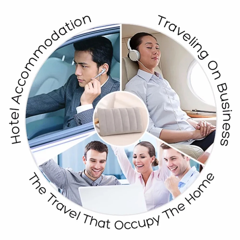 Premium Inflatable Travel Pillow Portable Air Cushion For Car Plane Camp 2