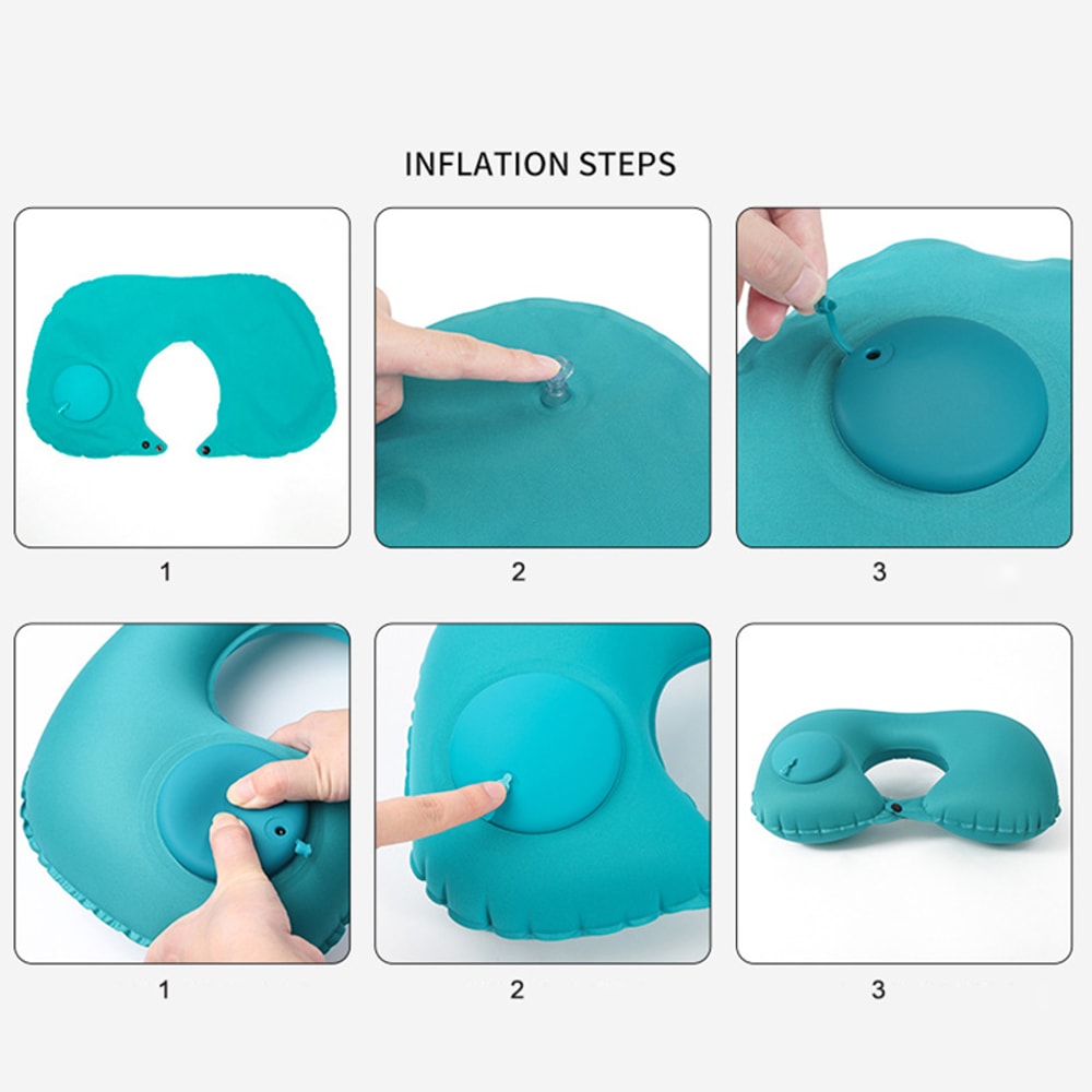 U Shaped Inflatable Travel Neck Pillow for Comfortable Sleep