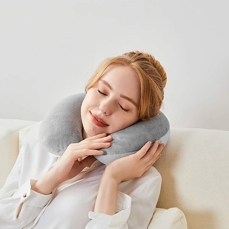 ErgoCloud Travel Neck Pillow Soft Neck Support Pillow for Flights Cars & Office Comfort