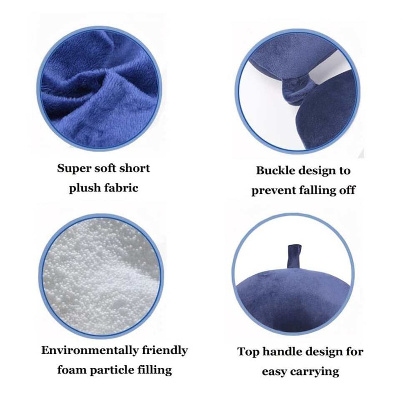ErgoCloud Travel Neck Pillow Soft Neck Support Pillow for Flights Cars & Office Comfort
