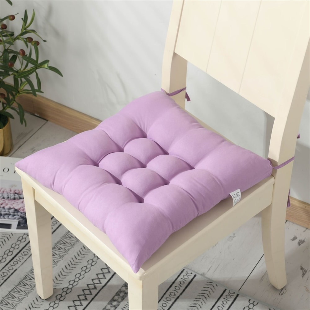 Ultra Plush Square Chair Cushion Seat Pad With Secure Tie Ons Soft Comfort Cushion For Dining Offic 5