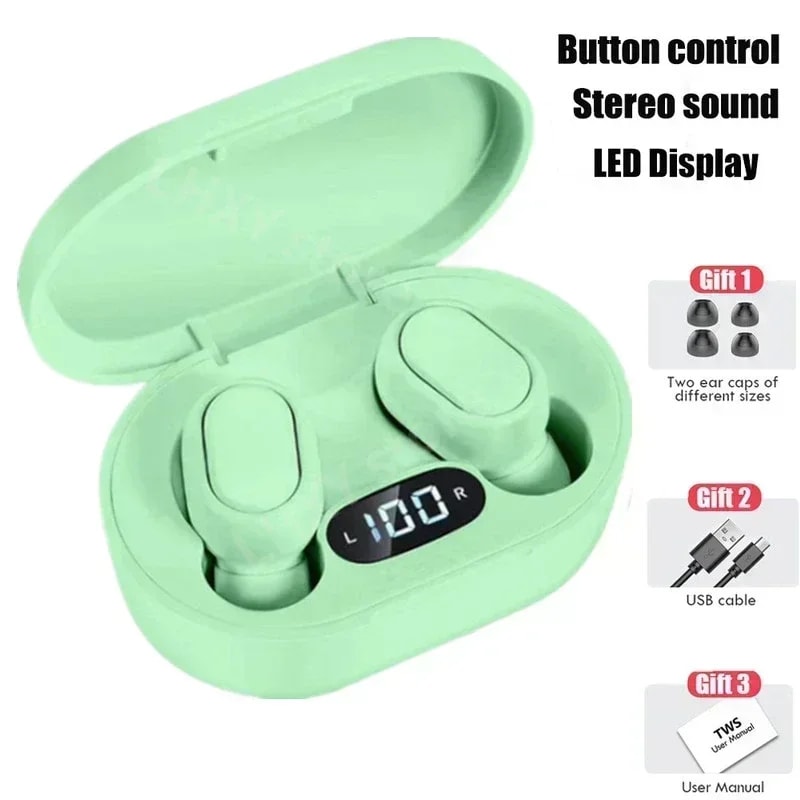 Premium Wireless Bluetooth Earbuds with Mic & LED Display TWS Headphones