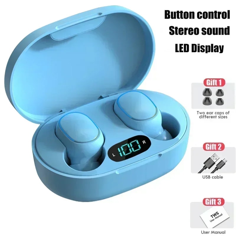 Premium Wireless Bluetooth Earbuds with Mic & LED Display TWS Headphones