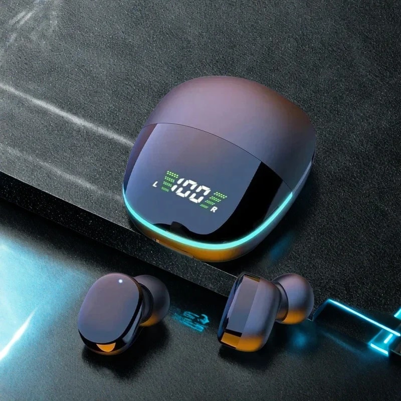 Wireless TWS Bluetooth Earbuds with LED Display & Noise Cancelling Mic