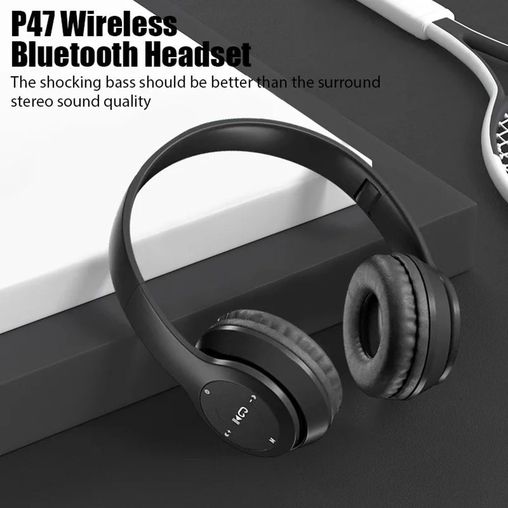 Foldable Wireless Bluetooth Headphones with Mic & Volume Control
