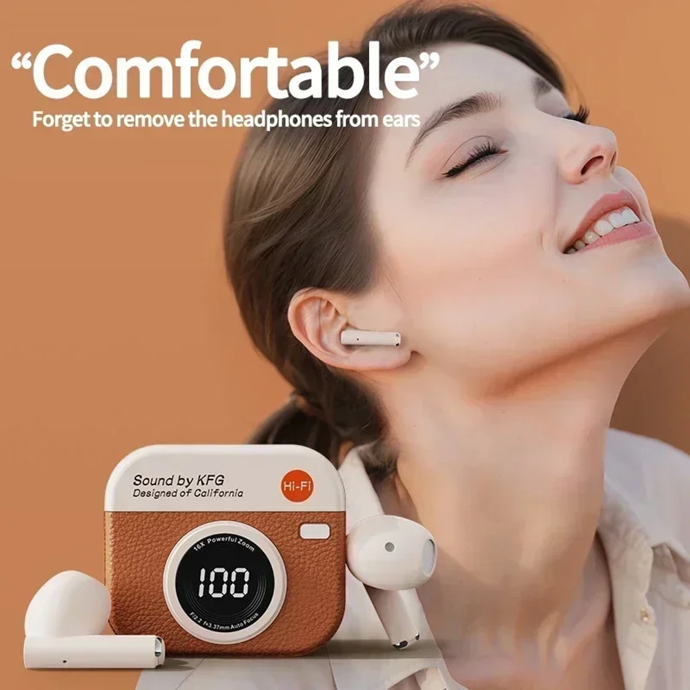Wireless Headphones Power LED Digital Display Endurance HiFi Gaming Headsets Sports Earbuds
