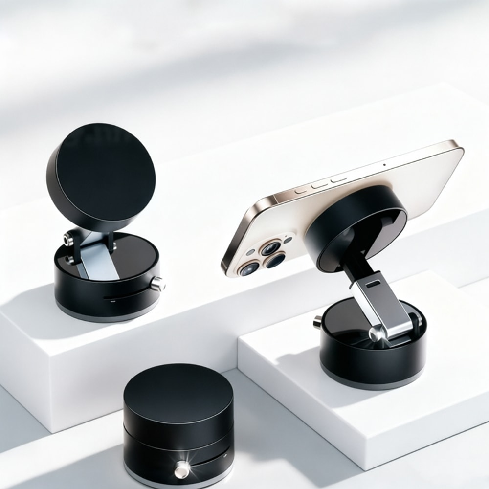 Universal Magnetic Suction Cup Swivel Stand for Mobile Devices