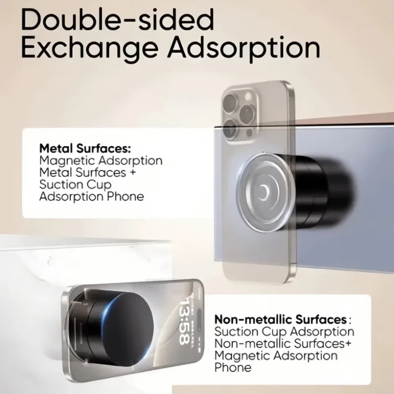 Universal Magnetic Suction Cup Swivel Stand for Mobile Devices