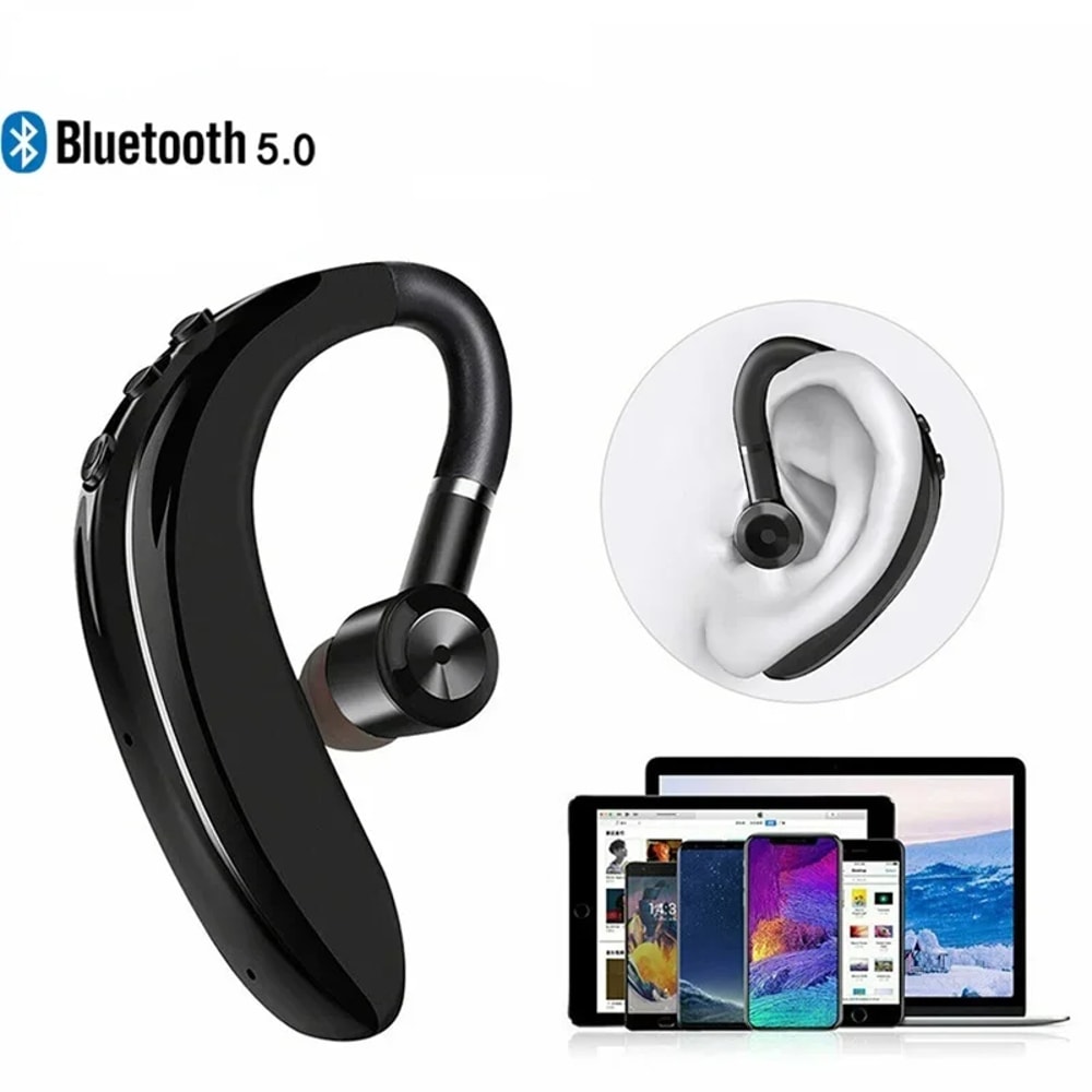 Premium Wireless Bluetooth Earphones Single Ear Headset for Sports & Business