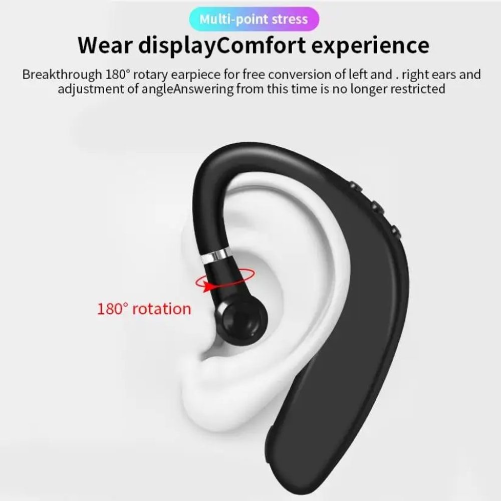 Premium Wireless Bluetooth Earphones Single Ear Headset for Sports & Business