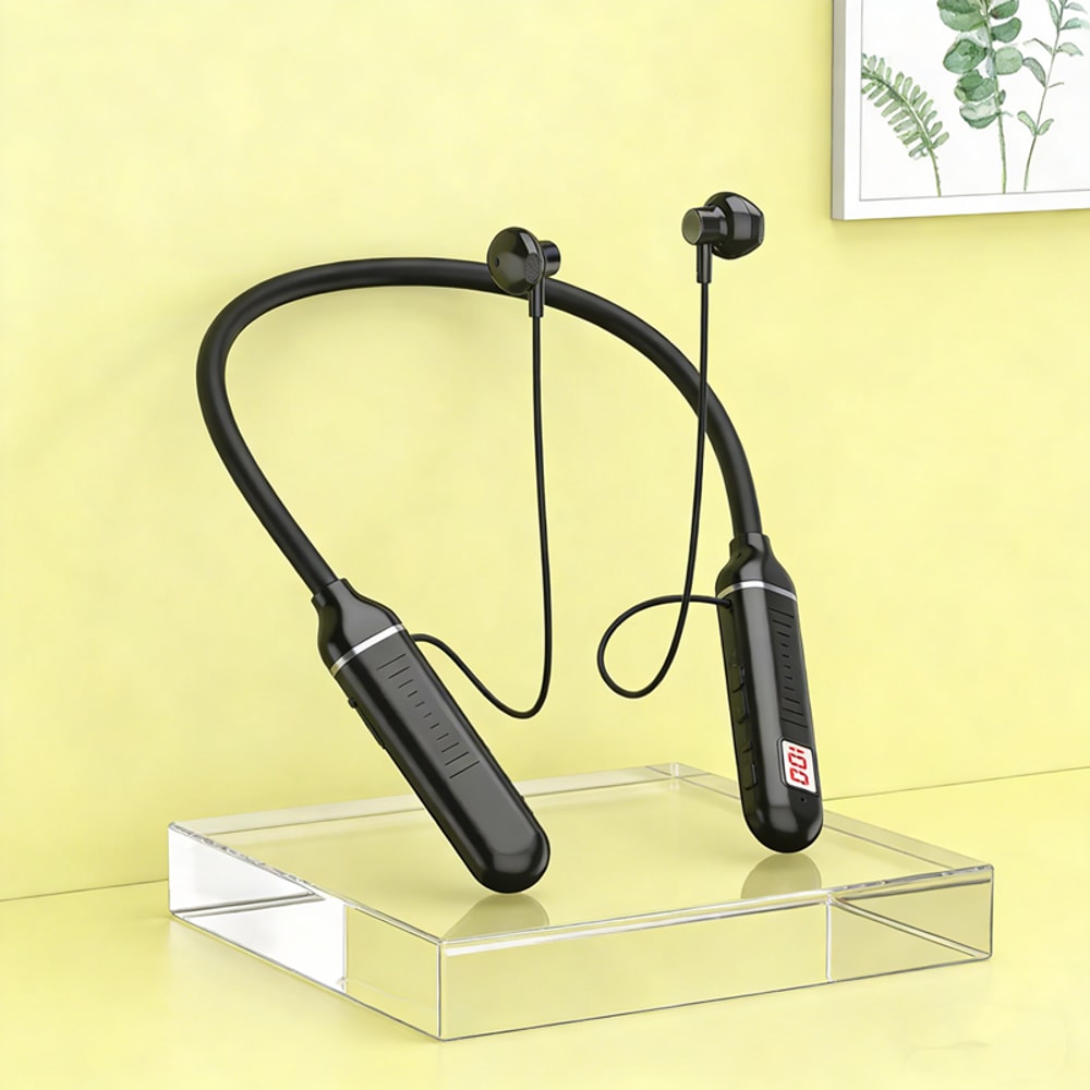 Wireless Neckband Headphones with LED Display HIFI TWS Gaming Earbuds