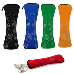 portable cutlery bag with zipper for travel camping school lunch