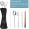 Portable Cutlery Bag with Zipper for Travel Camping School Lunch