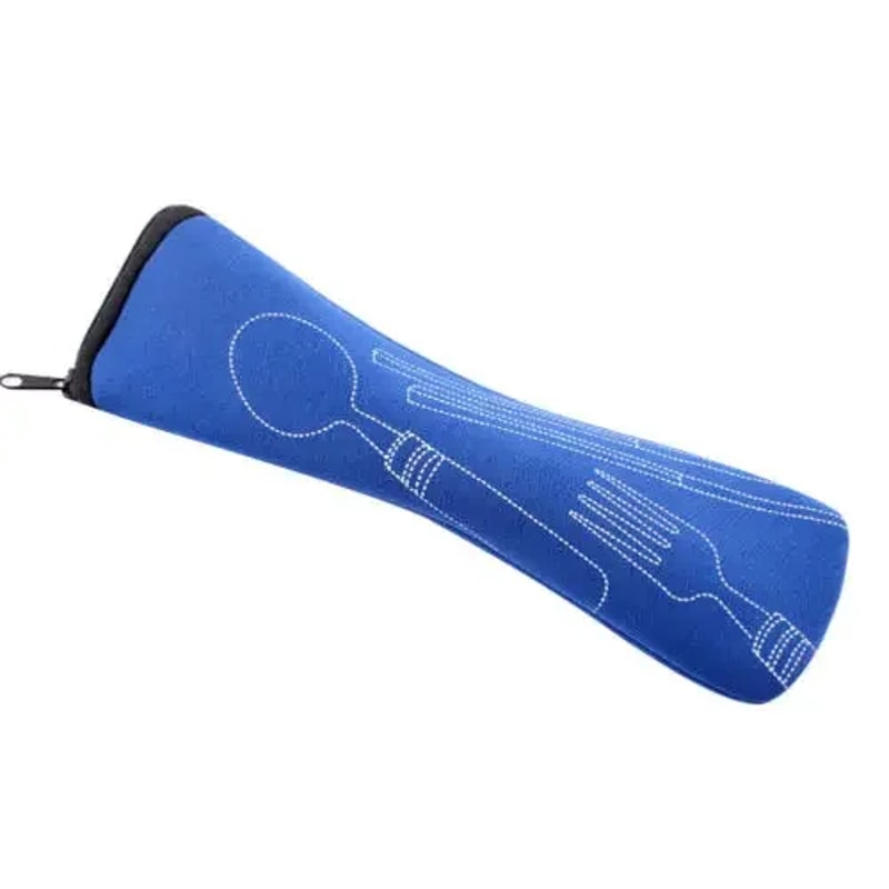 Portable Cutlery Bag with Zipper for Travel Camping School Lunch