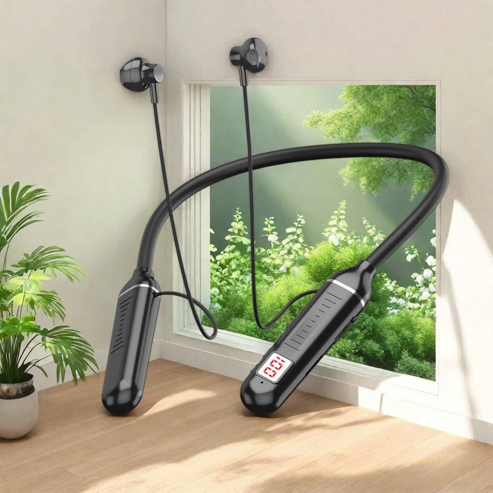 Magnetic Wireless Neckband Headphones with Bluetooth Earphones for Sports