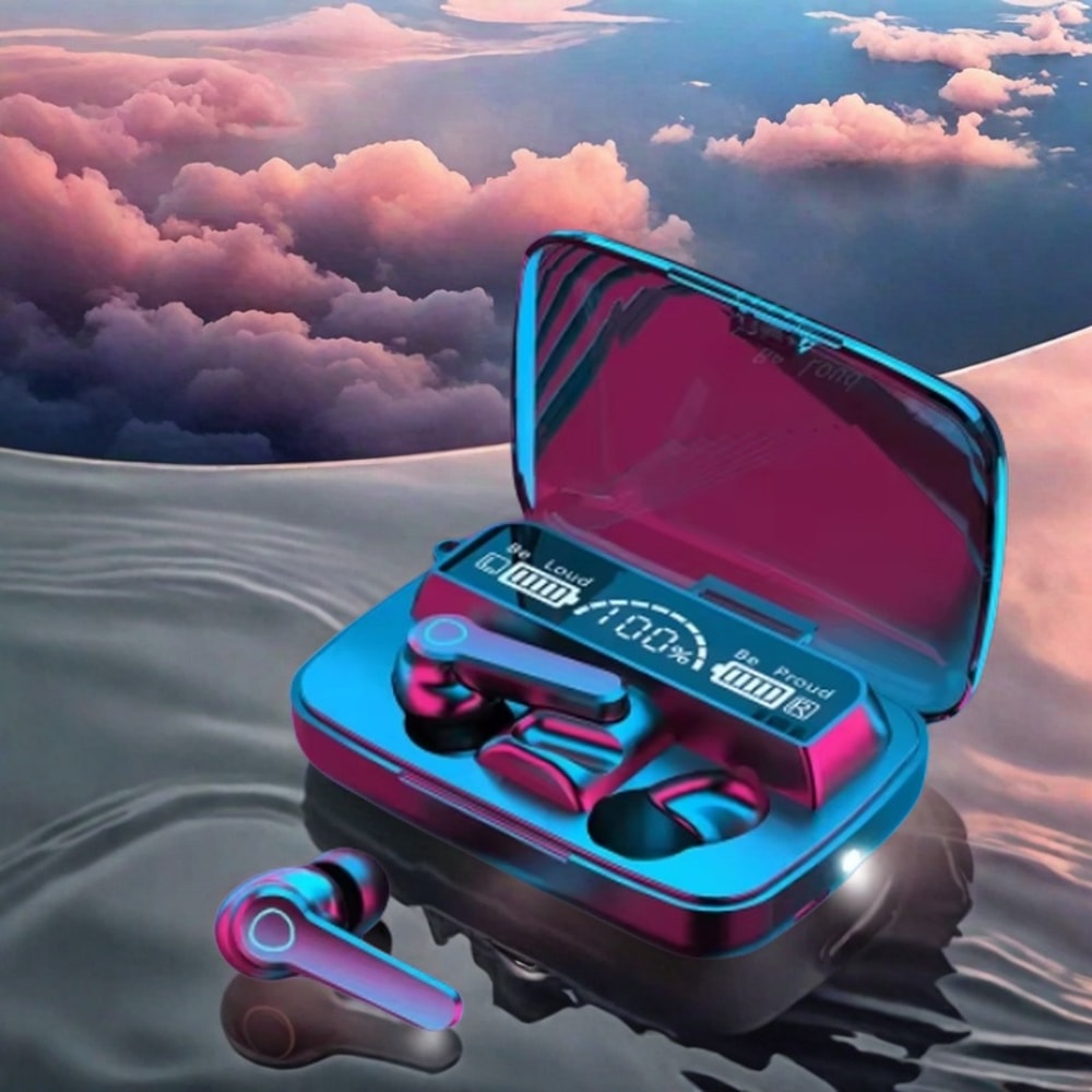 Waterproof Bluetooth Earbuds with LED Display and Touch Control