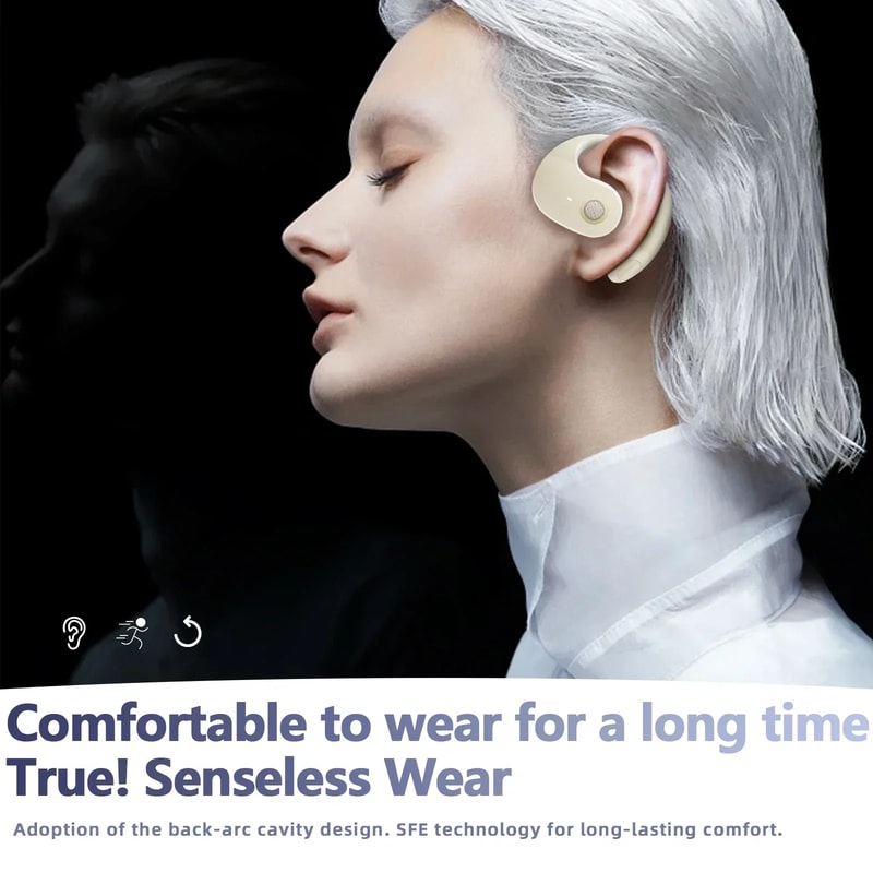 ComfortFit Ear Hook Wireless Bluetooth Earbuds with Mic