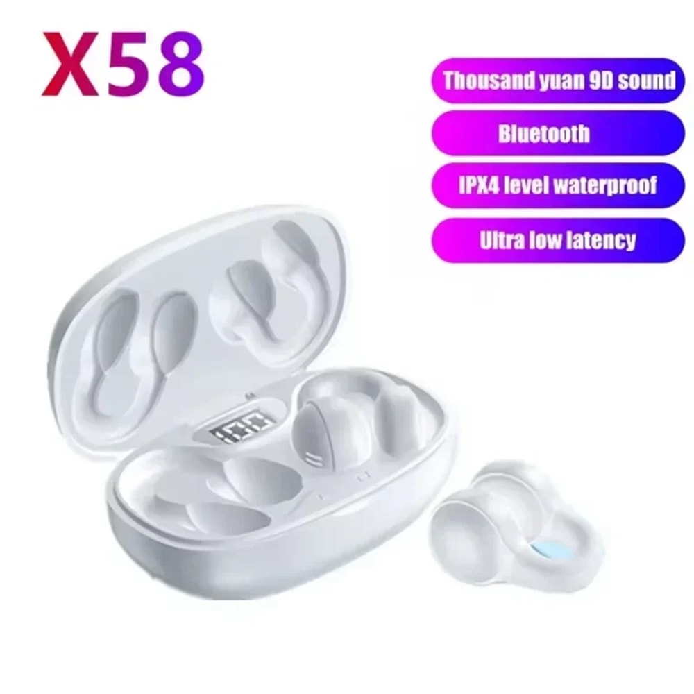 Wireless Bluetooth Earbuds with LED Power Display and Noise Reduction Mic