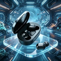 smart led display wireless earbuds with mic bluetooth tws earphones