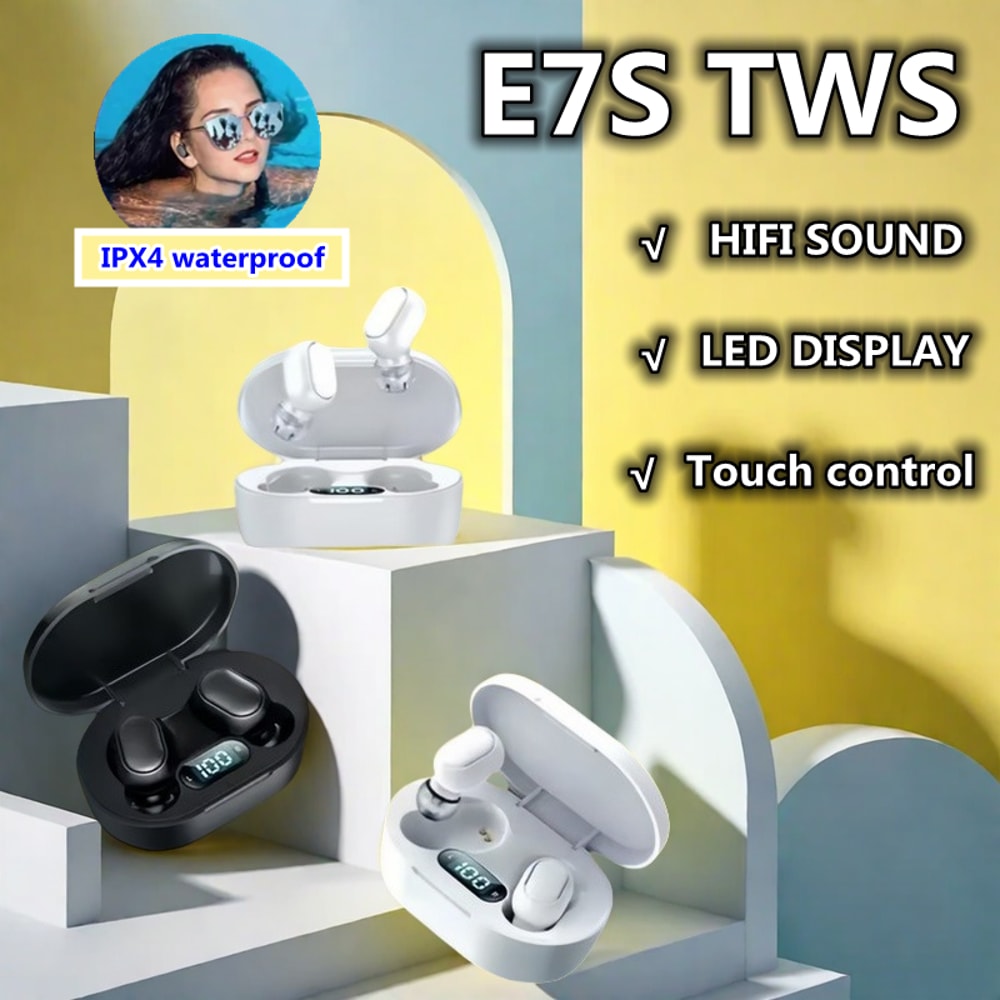 Wireless TWS Bluetooth Earbuds with Mic and Stereo HiFi Sound