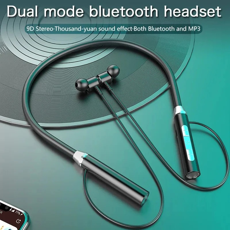 Neckband Earphones Waterproof Magnetic Bluetooth Headset with Mic for Sports