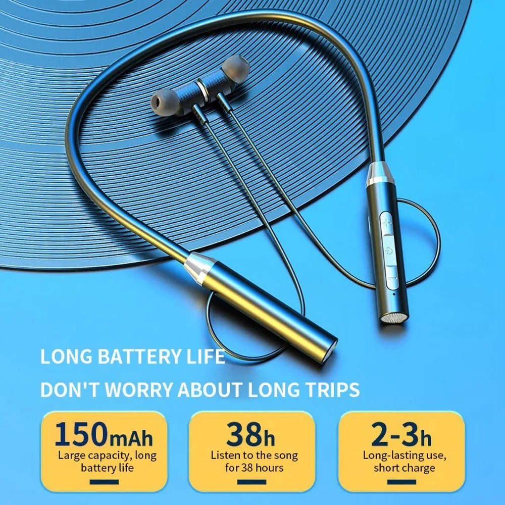 Neckband Earphones Waterproof Magnetic Bluetooth Headset with Mic for Sports