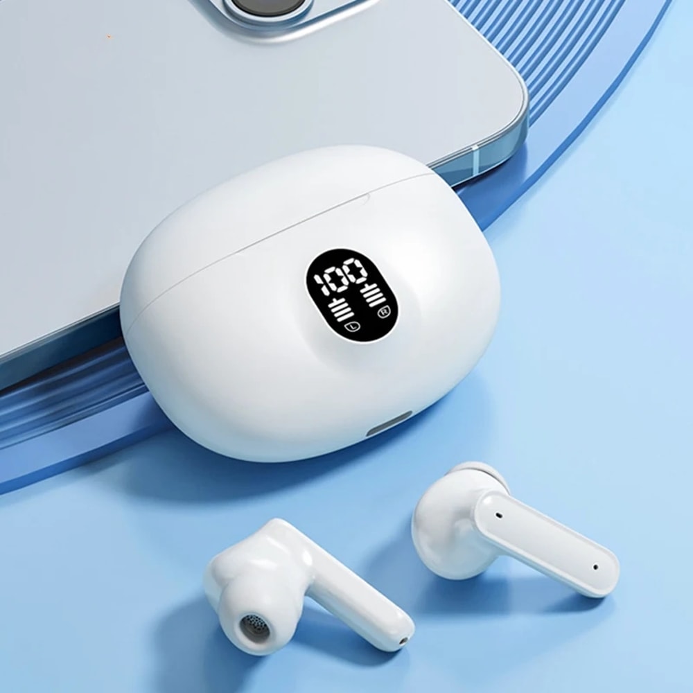 LED Power Display Wireless Earbuds with Mic for Sport and Daily Use