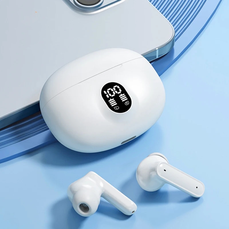 LED Power Display Wireless Earbuds with Mic for Sport and Daily Use