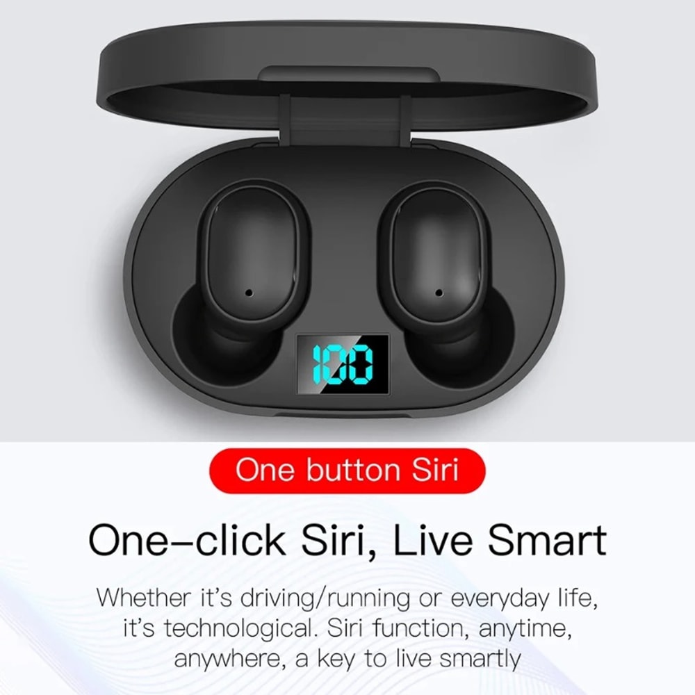 Wireless Noise Cancelling Earbuds With LED Charging Case 4