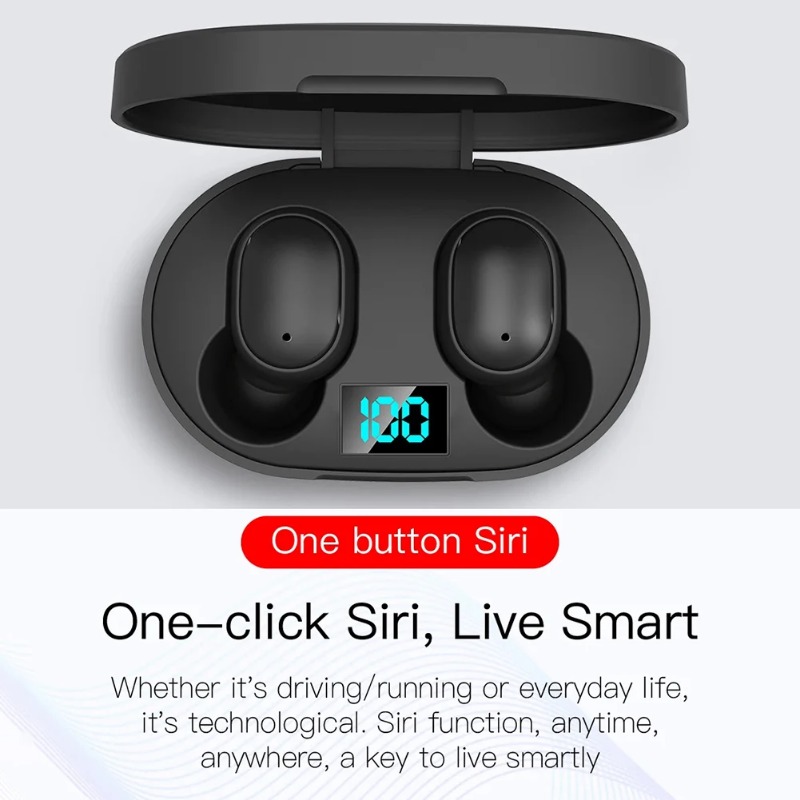 Wireless Noise Cancelling Earbuds With LED Charging Case 4