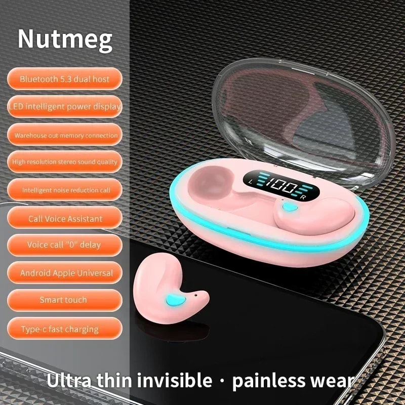 TWS Wireless Bluetooth Earbuds with Noise Reduction for Sport Sleep and Gaming