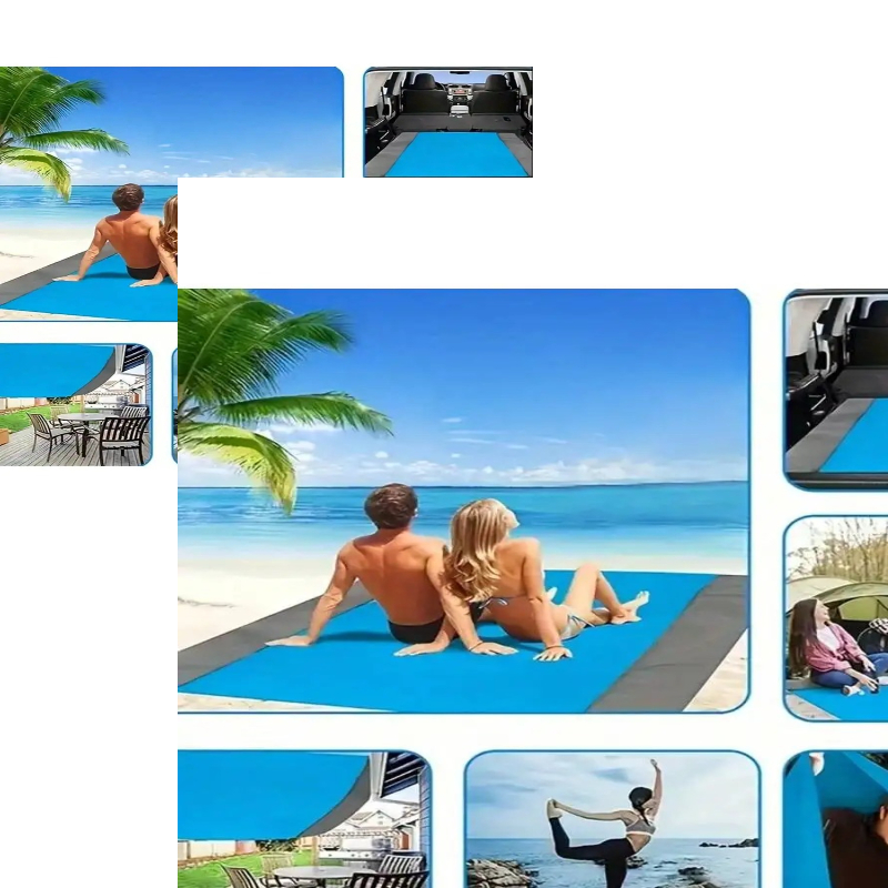 Waterproof Sandproof Beach Blanket With Stakes Foldable Outdoor Picnic Mat