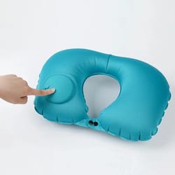 press inflate travel neck pillow soft u shaped portable nap pillow