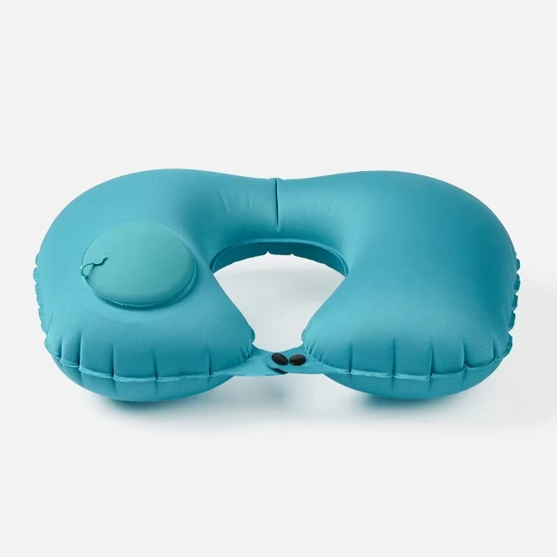 Press Inflate Travel Neck Pillow Soft U Shaped Portable Nap Pillow