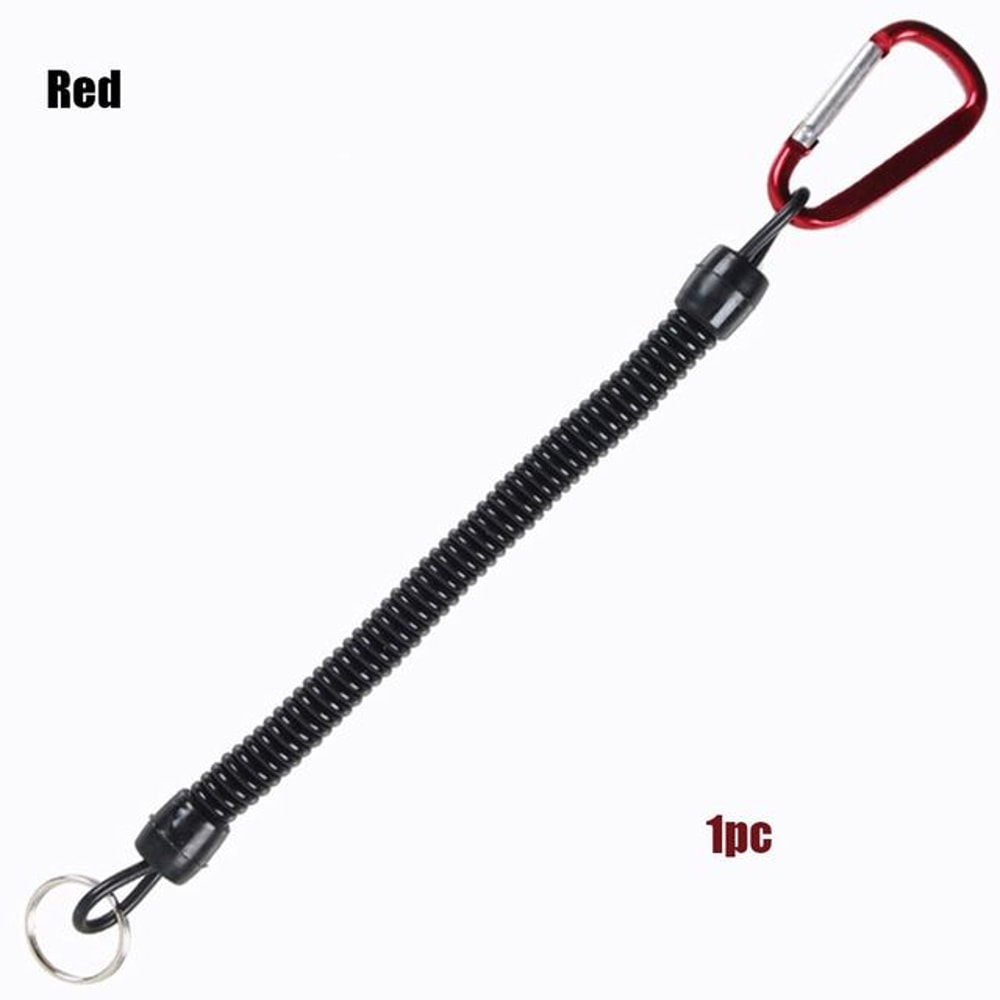 Anti Lost Fishing Lanyard Carabiner Spring Rope for Outdoor Gear