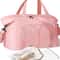 Pink Travel Duffel Bag with Trolley Sleeve and Waterproof Pocket