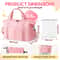 Pink Travel Duffel Bag with Trolley Sleeve and Waterproof Pocket