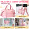 Pink Travel Duffel Bag with Trolley Sleeve and Waterproof Pocket