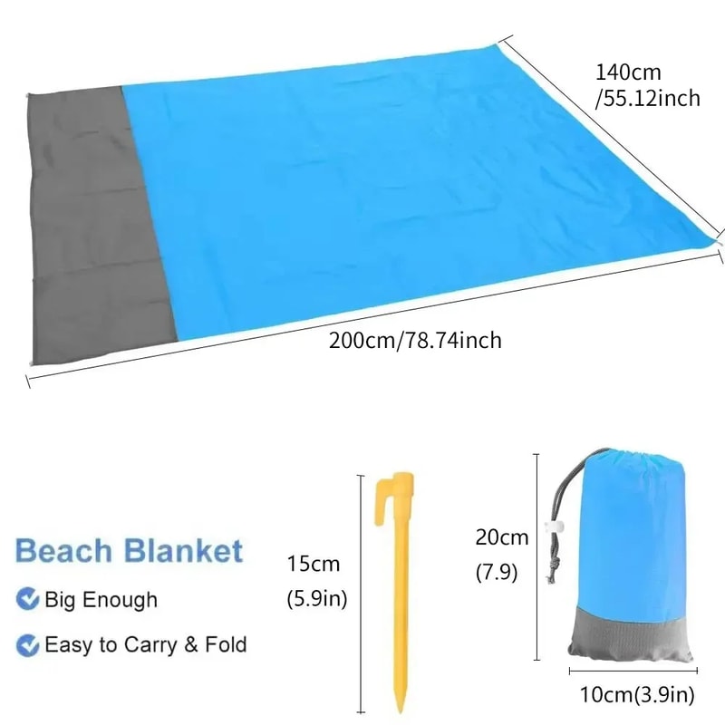 Sandproof beach blanket and Waterproof Beach Mat for Travel Picnics and Outdoor Adventures