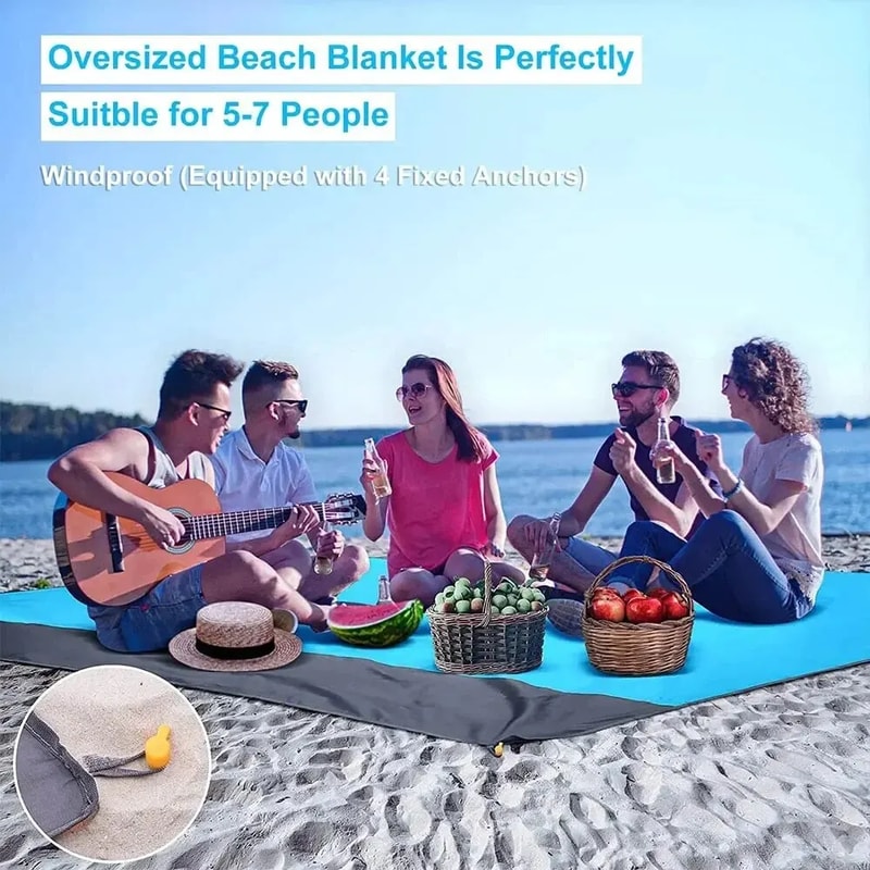 Sandproof beach blanket and Waterproof Beach Mat for Travel Picnics and Outdoor Adventures