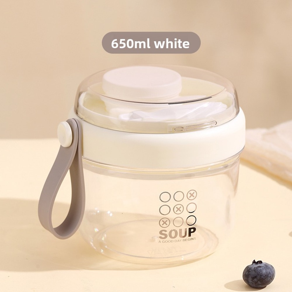 Portable Salad Cup With Lid Spoon Double Layer Oatmeal Yogurt Breakfast Cup 8
