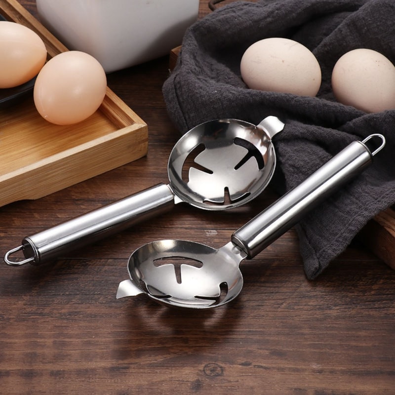 Stainless Steel Egg Separator With Long Handle Yolk Filter For Baking 2